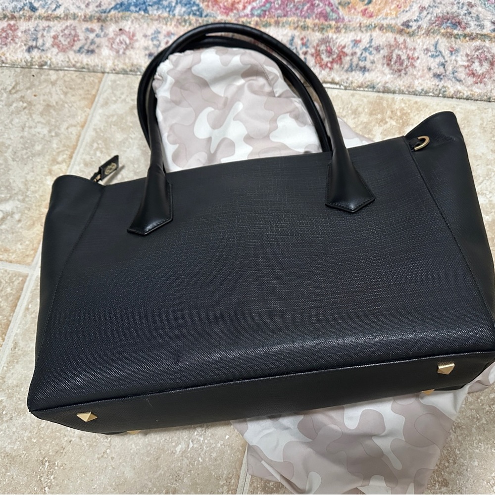 Dagne Dover Signature Legend Coated Canvas Large Laptop Tote Bag w/ storage bag